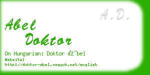 abel doktor business card